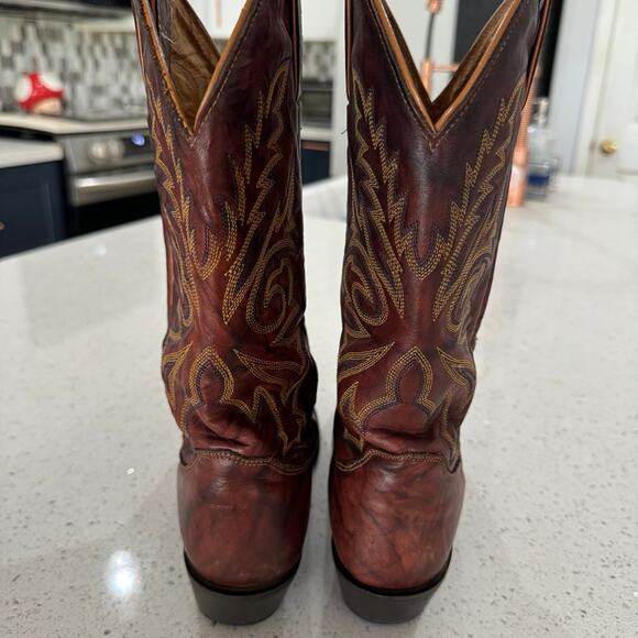 Justin Boots Brown Chesnut Marbled Deerlite Leather Western Women's 8 B L4562 - Picture 3 of 6